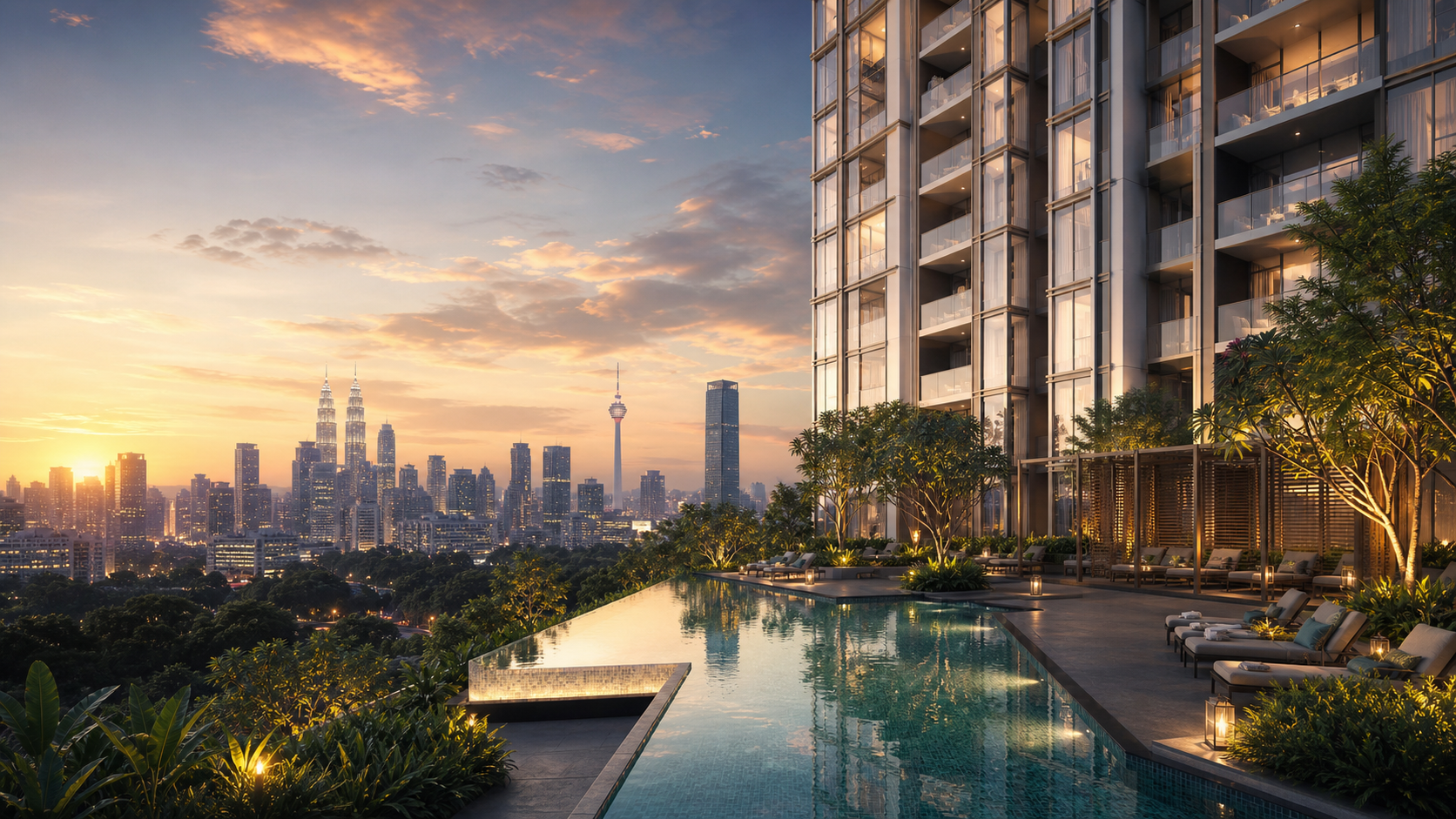Kuala Lumpur sky residence with skyline scenery