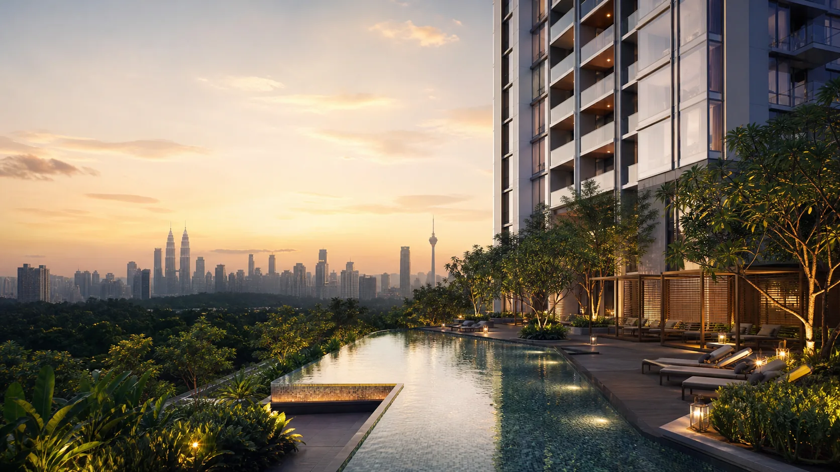 Kuala Lumpur skyline and contemporary residences